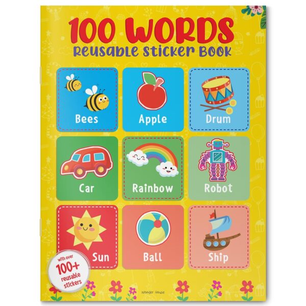 100 Words Reusable Sticker Book For Children
